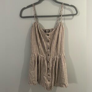 small beige and blue romper